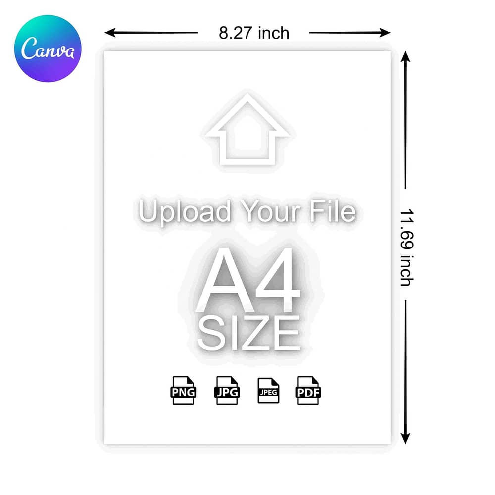 Upload A4 size Canva letter file send anywhere