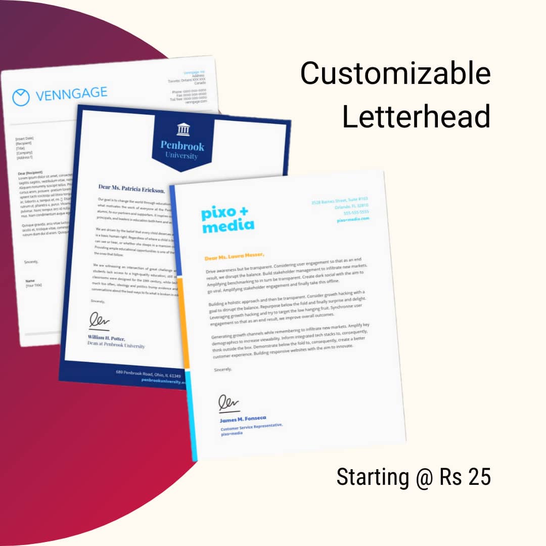 Customizable Company Letterhead Send Online - PostPatra.com